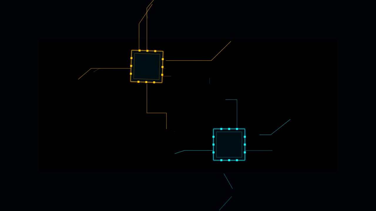 Abstract Digital Animation of Interconnected Computer Processor Chips