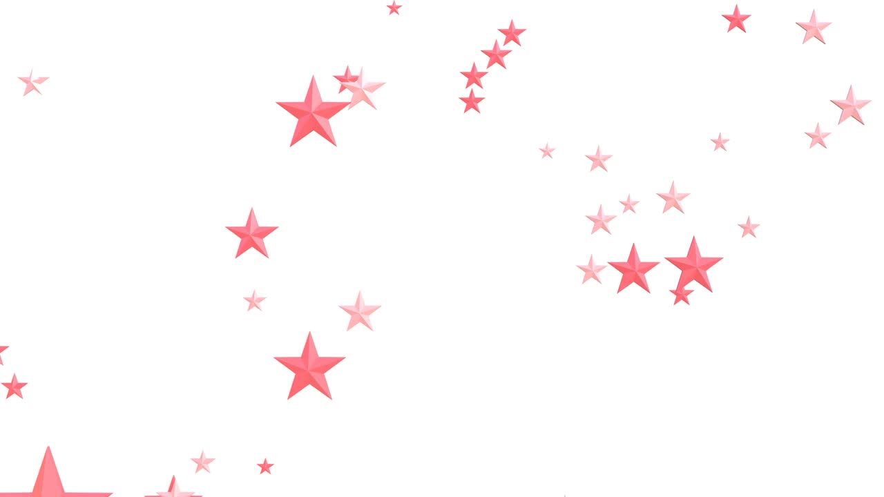 confeti rosado en forma de estrella sobre un fondo blanco.