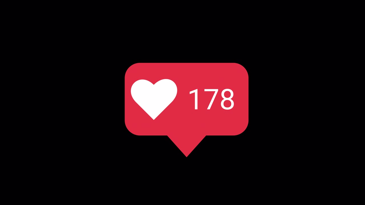 Contatore animato di Mi piace per social media con icona a cuore