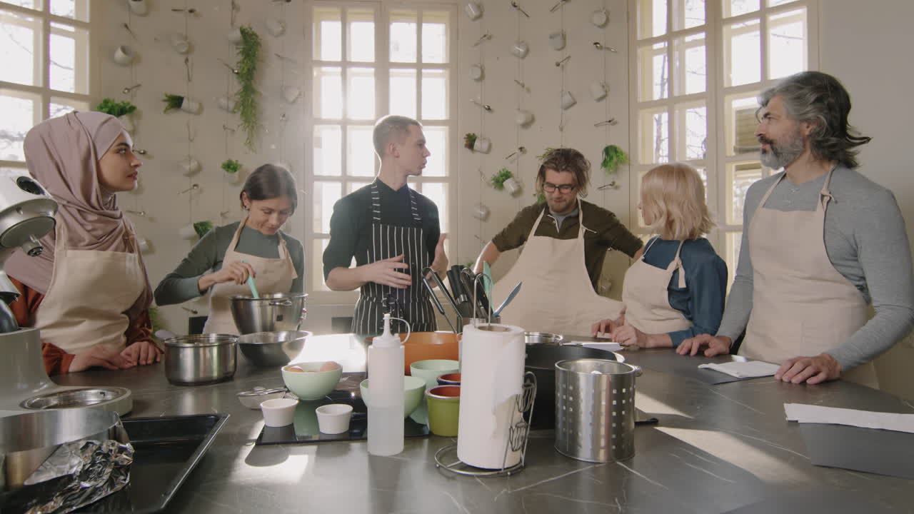 Group Of People At Cooking Class