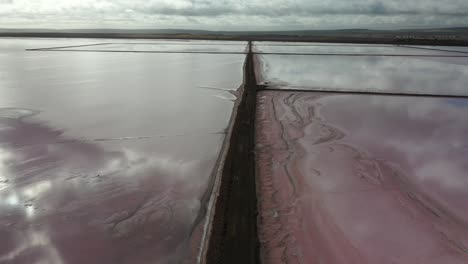 drone footage of a pink lake in south australia