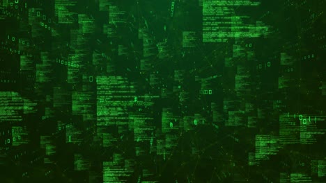 floating green code streams digital matrix interface for coding visuals creates intense futuristic