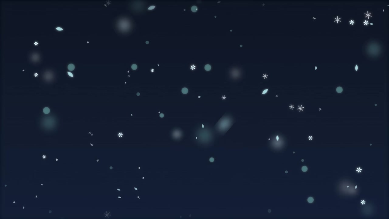Animated Snowflakes Falling Against a Dark Blue Background