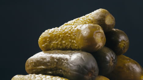 stacked pickled cucumbers
