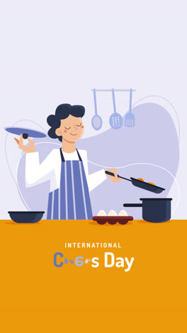 chef cooking illustration for international chefs day