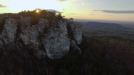 drone footage of sunrise at hanging rock