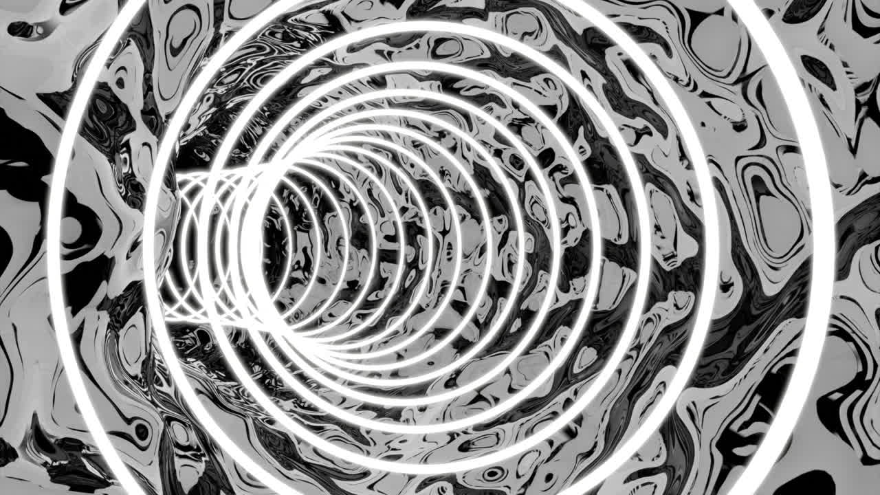 túnel abstracto con círculos brillantes