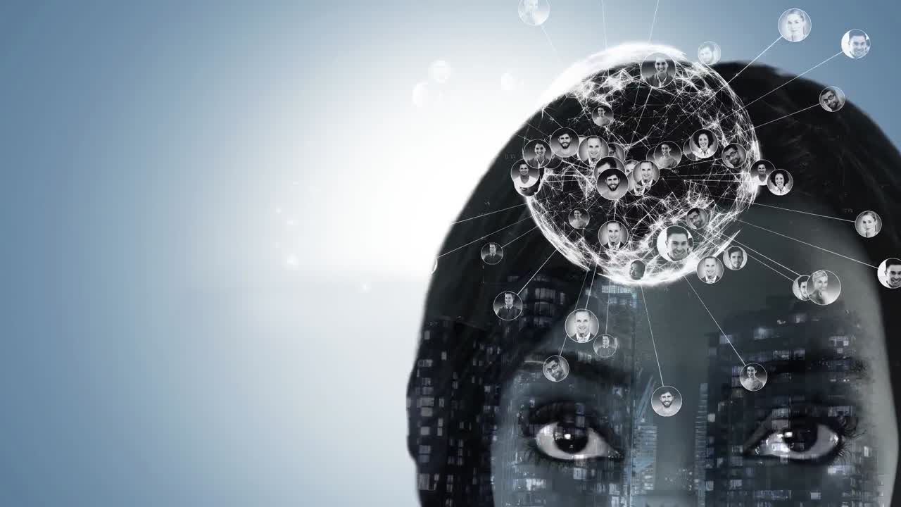 데이터 및 연결 네트워크와 함께 회전하는 지구