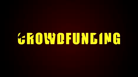 crowdfunding text. liquid animation background