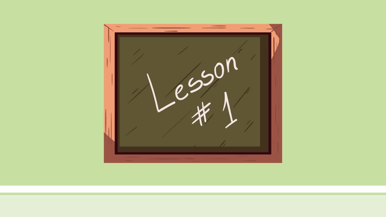 escuela de pizarra con animación de lecciones