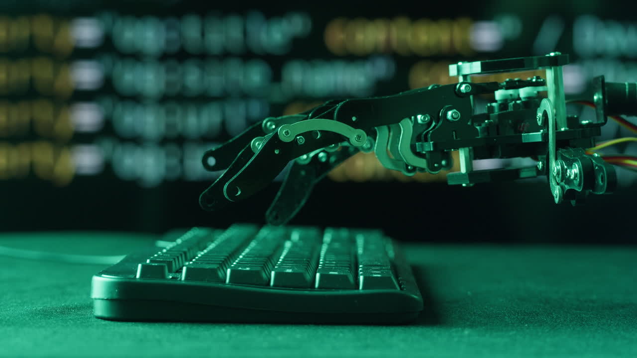 Robot Hand Typing on a Keyboard
