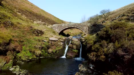 river dane and waterfalls at three shires head, the meeting point of the counties of cheshire, derbyshire, and staffordshire, peak district national park, uk