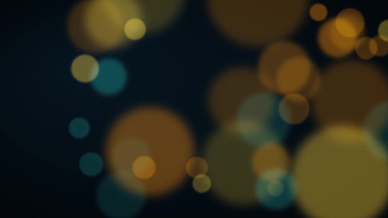 Abstract Background with Floating Golden and Blue Bokeh Lights