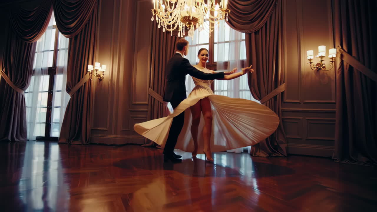 Couple Dancing in Grand Ballroom