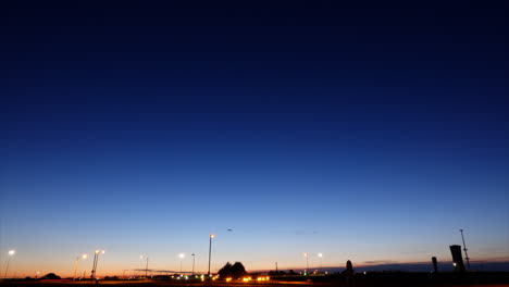 twilight transitions to night in timelapse motion.