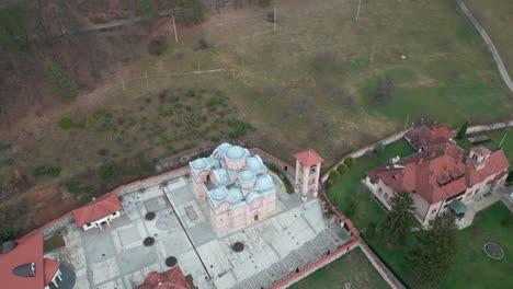 monastery celije, day drone shot