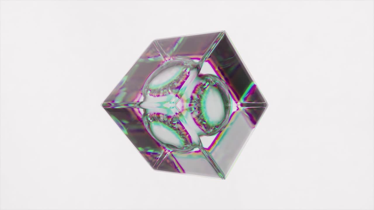 cristal geométrico irisante abstracto
