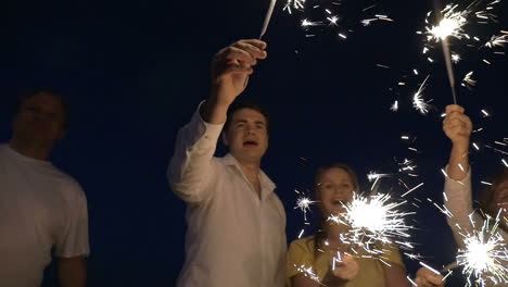 Bright-holiday-with-firework-sparklers