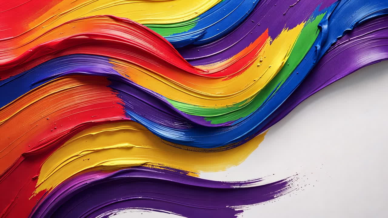 Vibrant Abstract Rainbow Paint Strokes