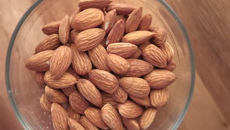 almonds in a glass bowl