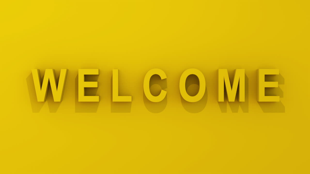 &amp;quot;WELCOME&amp;quot; 3D Graphic in Yellow
