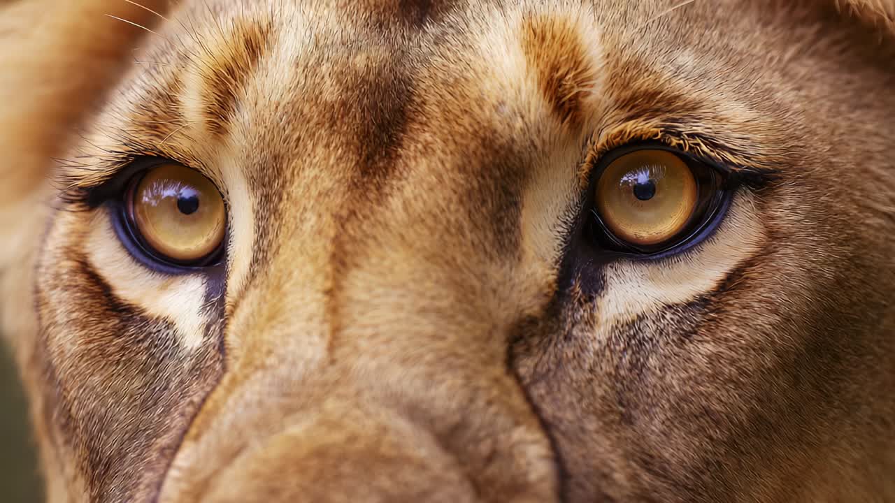 Captivating Close-Up of a Lioness: A Glimpse into the Soulful Eyes of Nature's Majestic Predator, Highlighting the Intricate Details of Her Fur and the Intensity of Her Gaze in the Wild