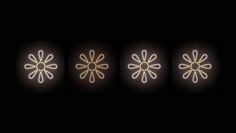 Neon-yellow-summer-flowers-pattern-in-night