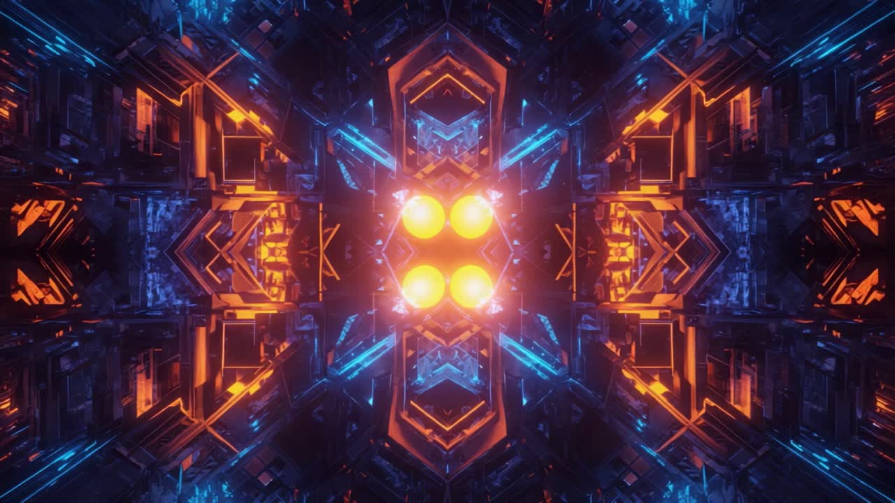 A mesmerizing digital landscape showcases intricate geometric patterns and vibrant colors, creating a futuristic and immersive visual experience that captivates the viewer