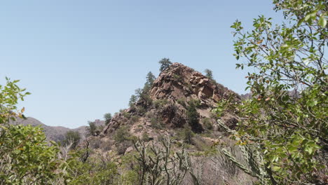 handheld insert shot of a dry peak in the chisos mountains in big bend national park in west texas