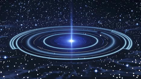 abstract cosmic energy field with glowing concentric circles