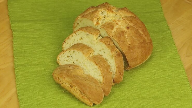 Fresh homemade sliced bread spinning