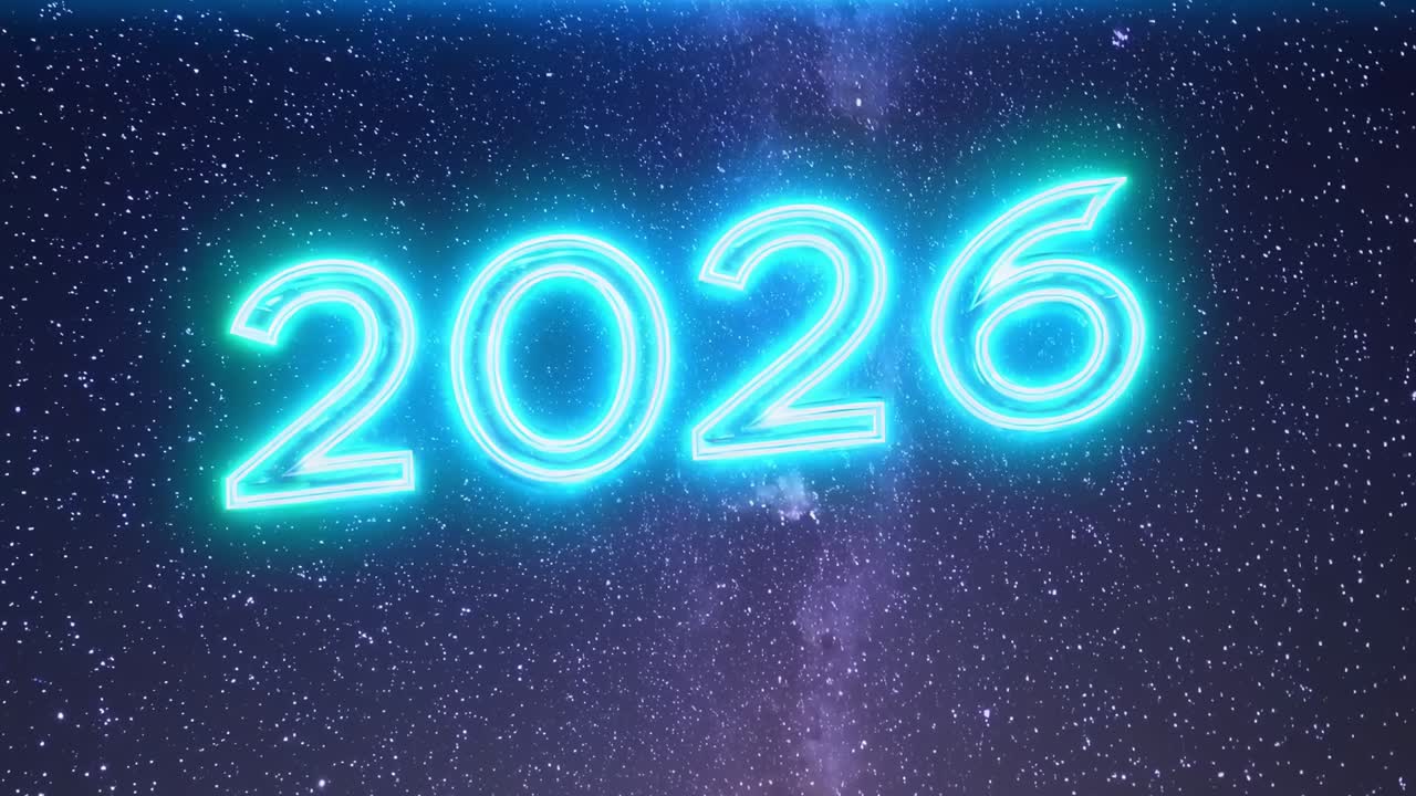Immagine dell'anno neon 2026