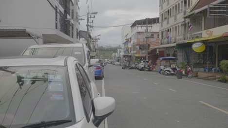 empty street and buildings near sa dao border check point thailand