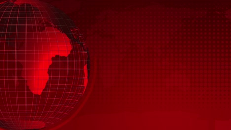 rotating globe animation with red hues and grid overlays, highlighting continents and dynamic transitions in a 20-second loop