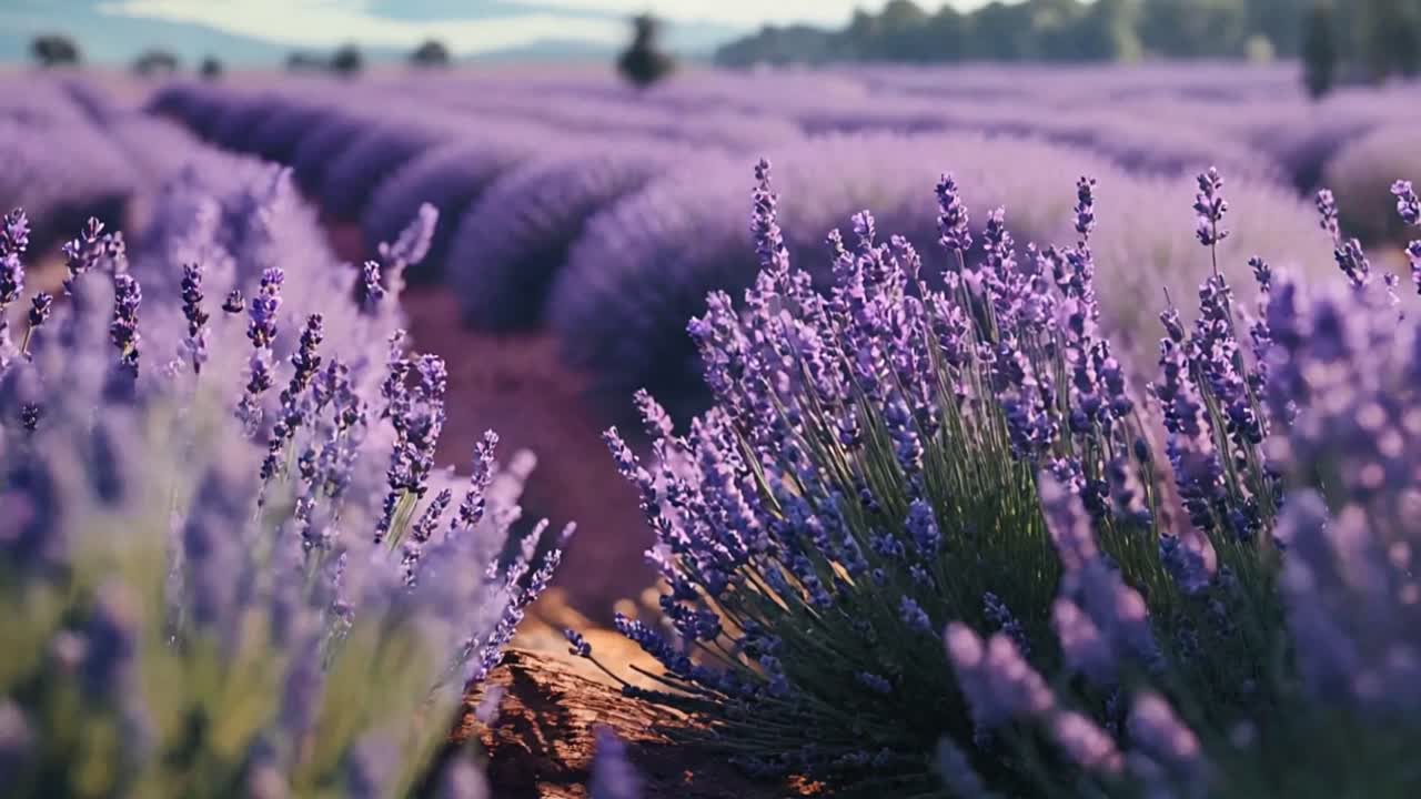 Campo di lavanda viola in fiore