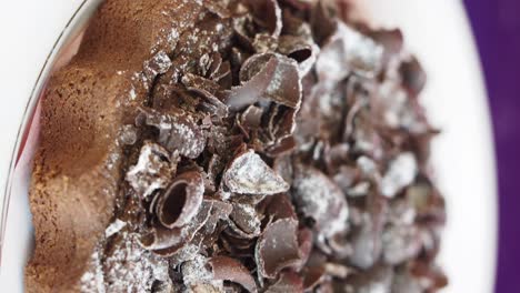 close-up of a chocolate cake
