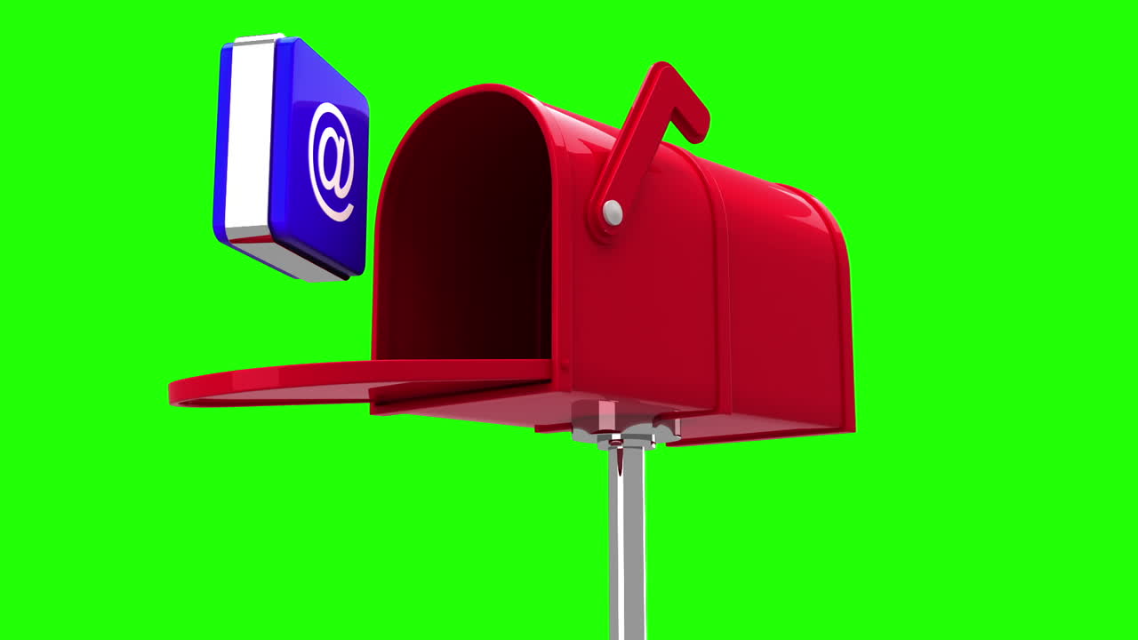초록색 배경에 있는 우편함의 아이콘