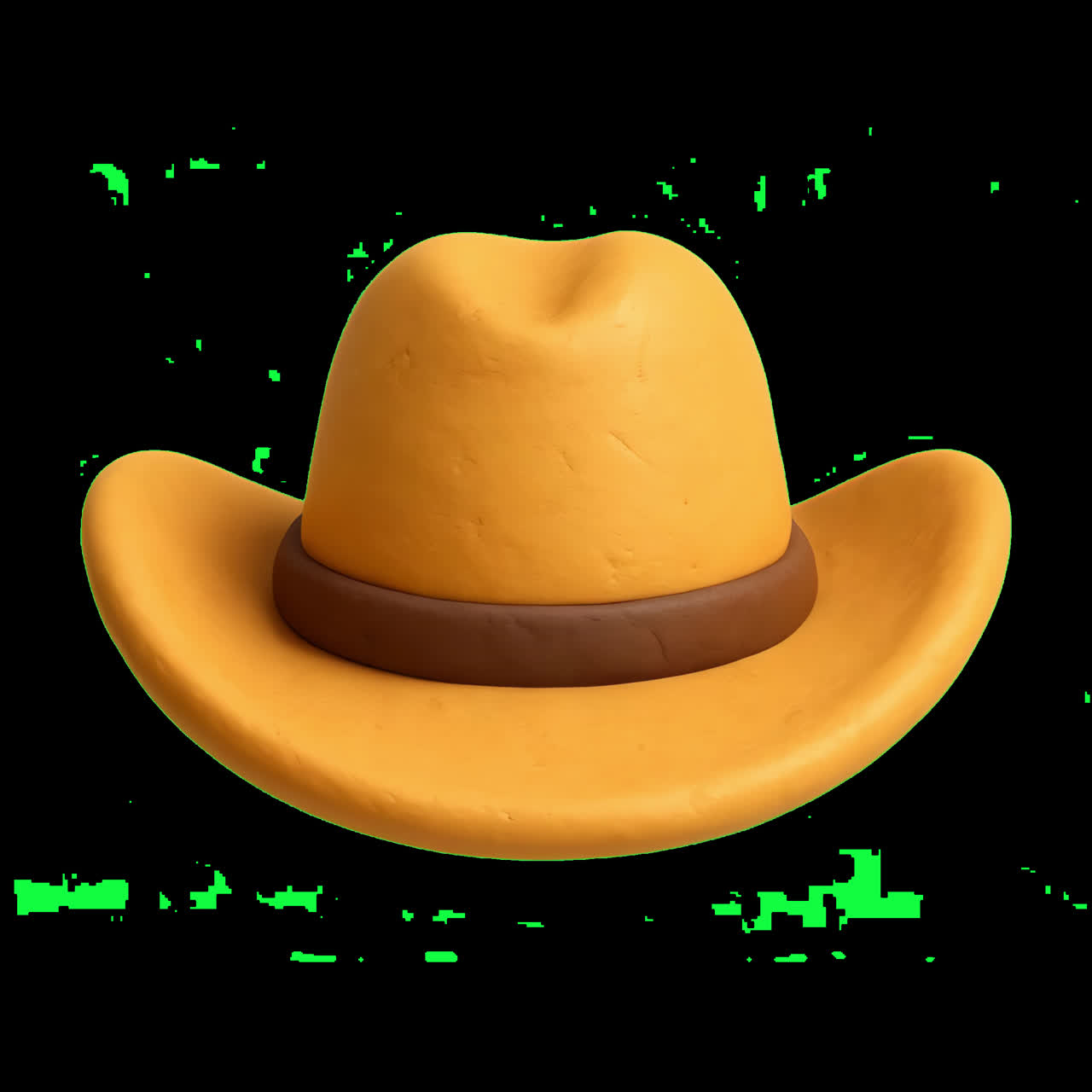 Yellow cowboy hat animation isolated asset, transparent 4K video, alpha channel, ProRes 4444
