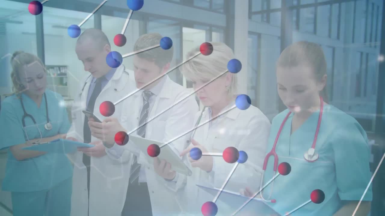 Medical data processing against group of doctors working at hospital