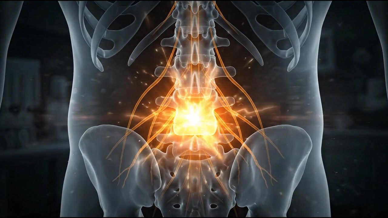 Medical Animation of Lumbar Spine Pain and Nerve Inflammation