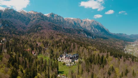 View-of-Peles-Castle,-Sinaia,-Romania