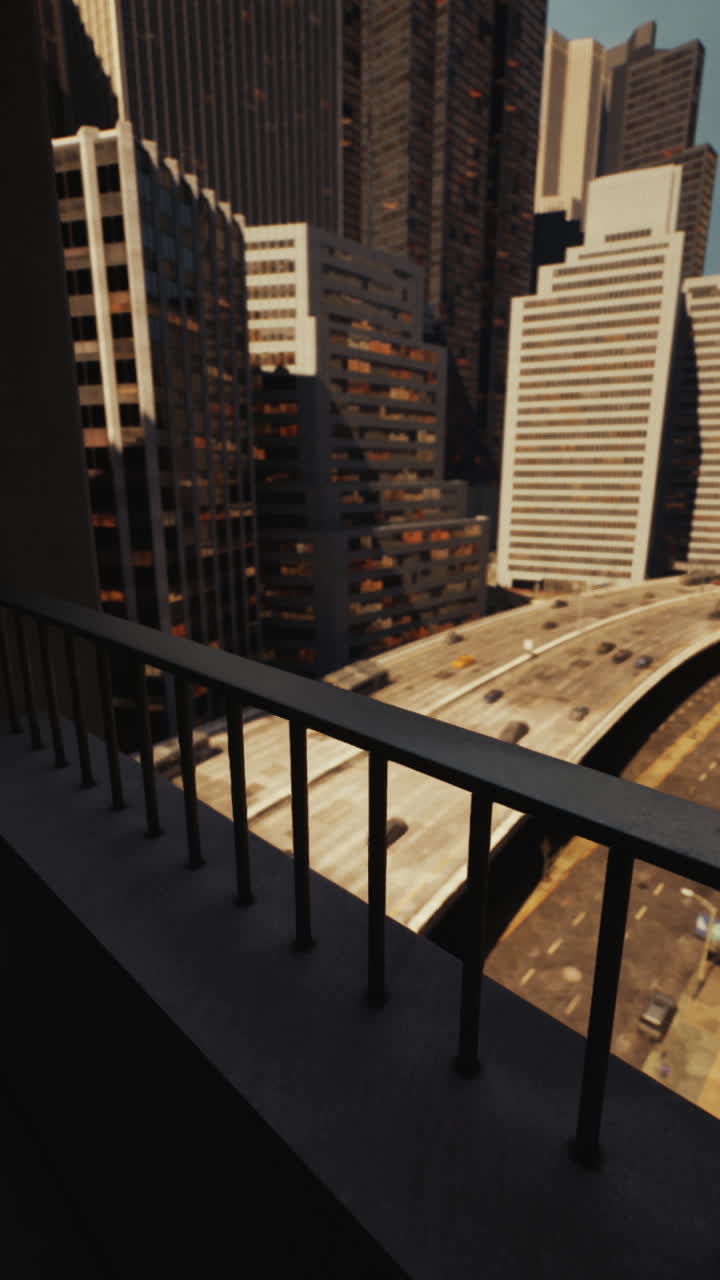 vista del horizonte de la ciudad desde un balcón