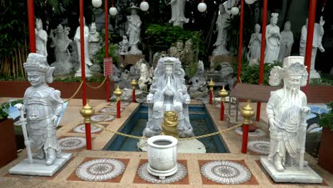 looking at the beautiful temple statues in the temple in bangkok