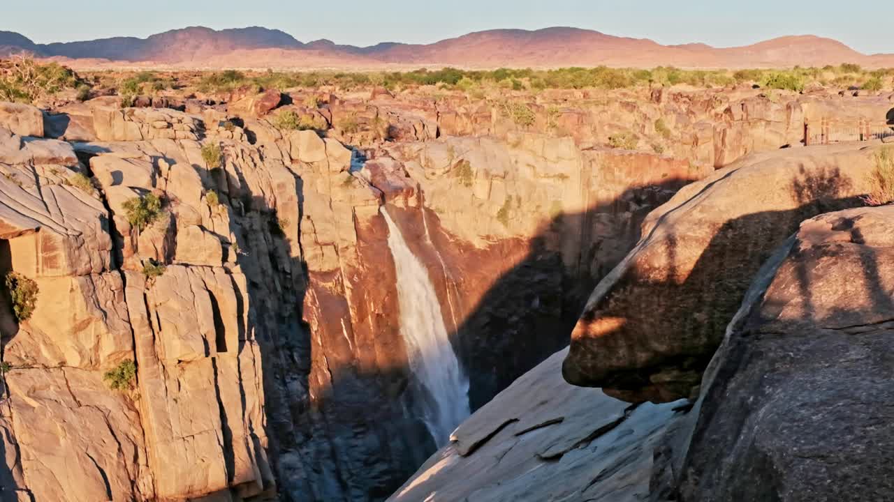 The beautiful Augrabis falls in the Northern Cape of South Africa at sunset