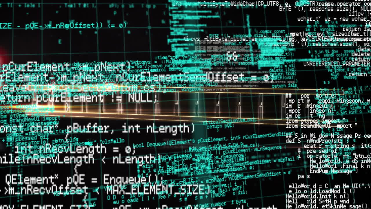 animación del procesamiento de datos sobre la cadena de adn