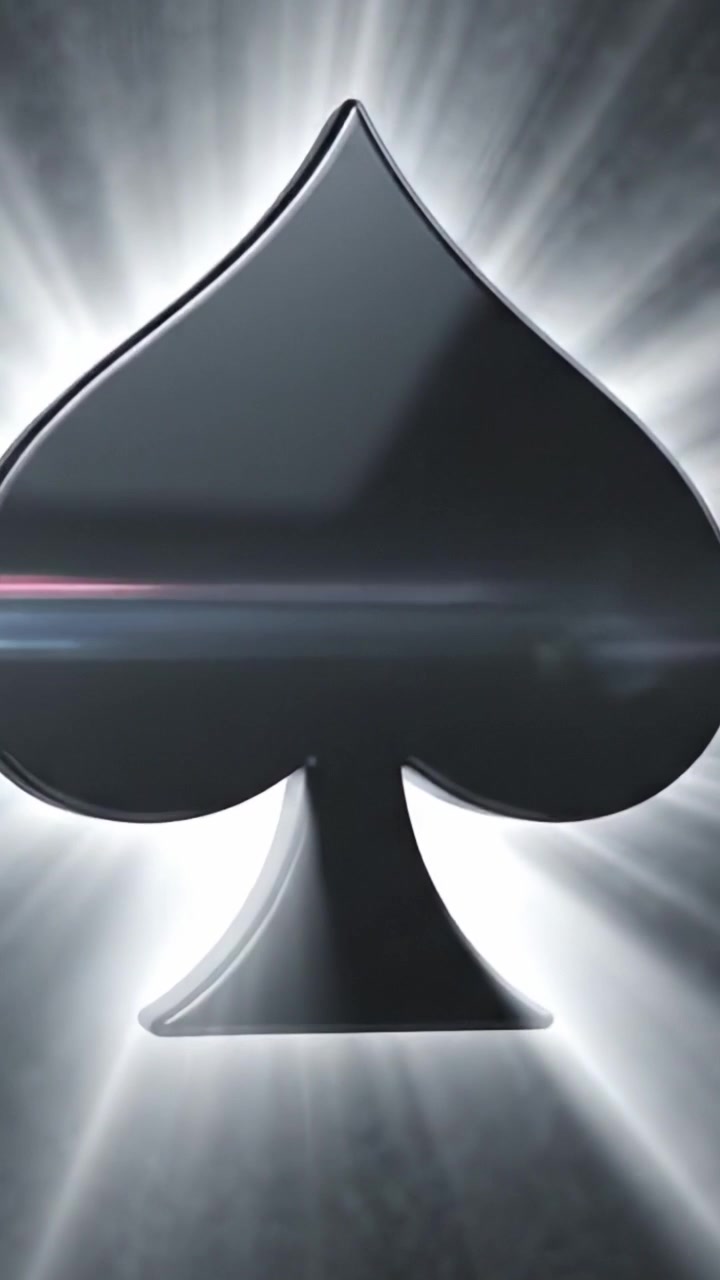 A Close-Up Perspective of a Glossy Black Ace of Spades Playing Card Symbol Against a Dark Background, Highlighting Its Intricate Design and Texture