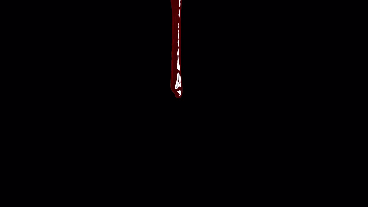Liquido rosso scuro che cola su sfondo nero