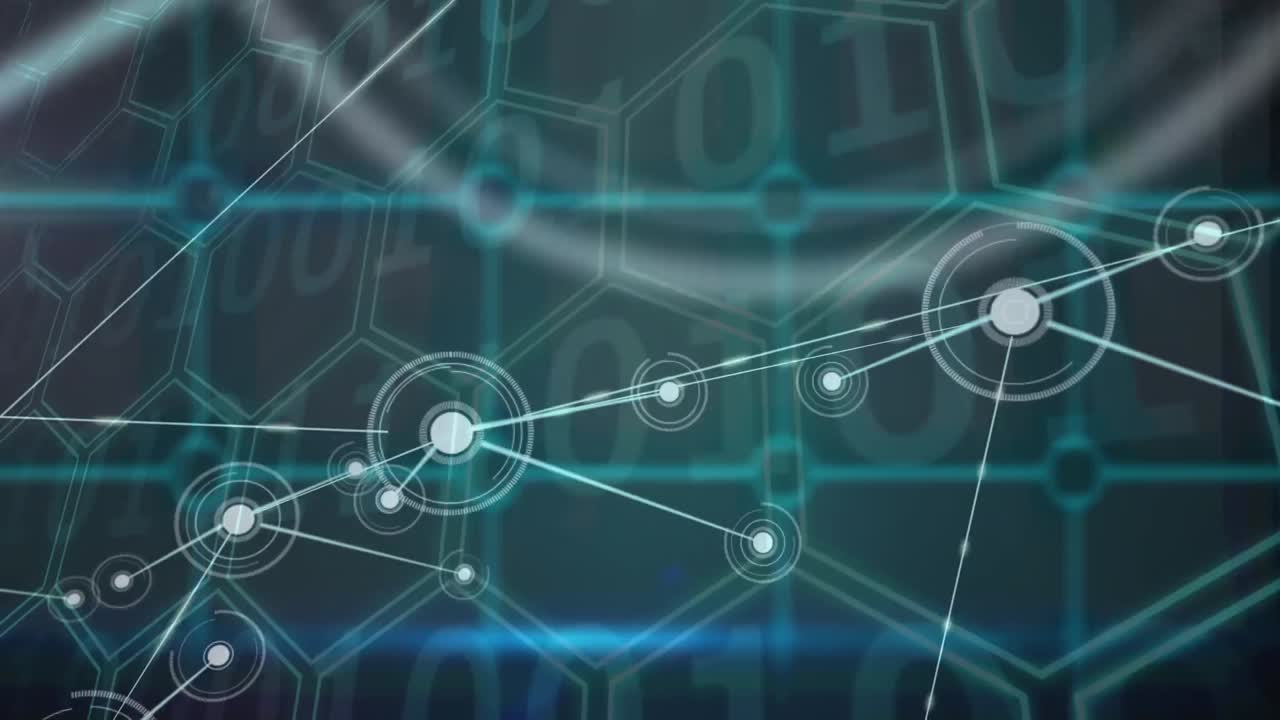 animación de la red de conexiones sobre un fondo oscuro