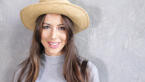 woman wearing a straw hat