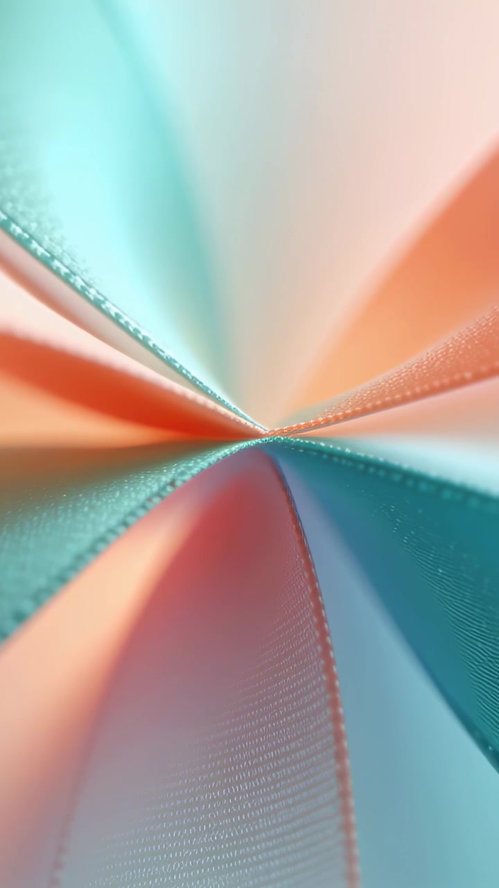 Vertical video: Zooming camera revealing radial fabric pulsing in studio, with stitch and weave